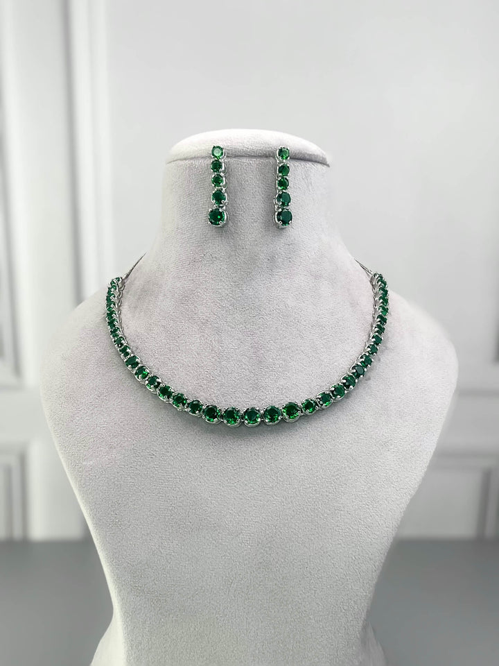Claire Emerald Green AD Necklace Set